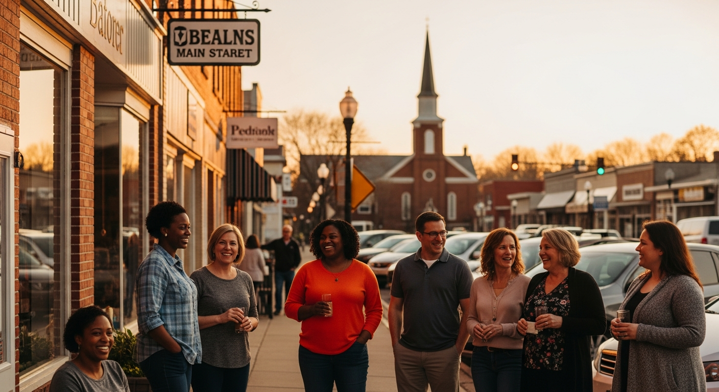 Community gathering in charming downtown